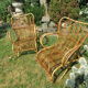 Paire fauteuils rotin vintage