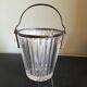Crystal ice bucket with silver-plated handle