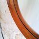 Round teak mirror Uno and Osten Kristiansson Luxus Vittsjö, Scandinavian