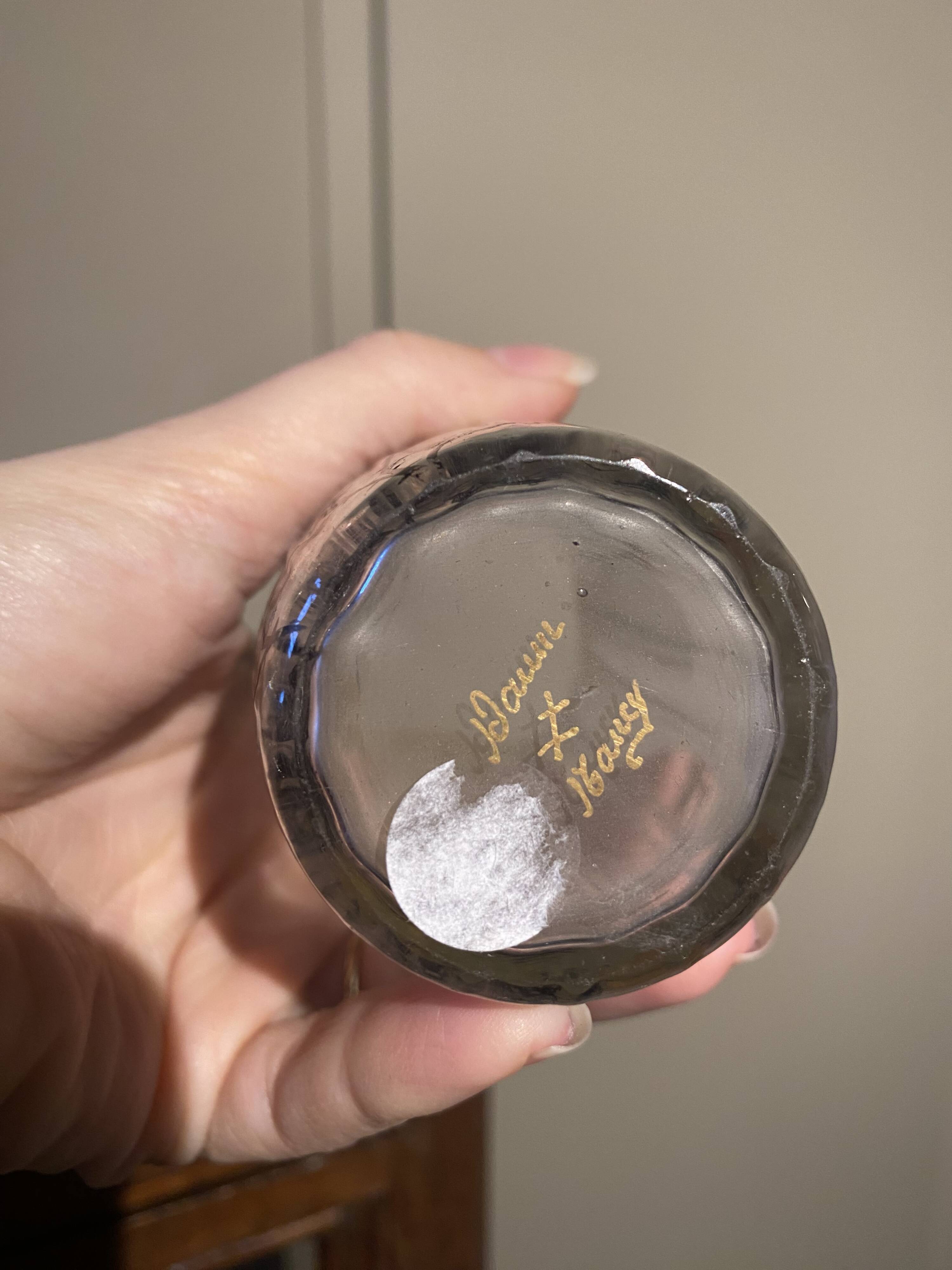 Small Daum Nancy floral enameled vase