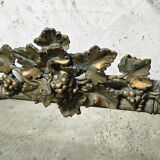 Large Wood and Patinated Stucco Mirror - Floral 1900s Period