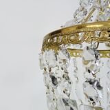 Antique hot air balloon chandelier with glass pendants. 1950s-1960s