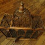 Exotic wooden and metal birdcage
