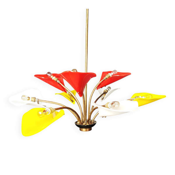 Lustre italien multicolore, années 1960