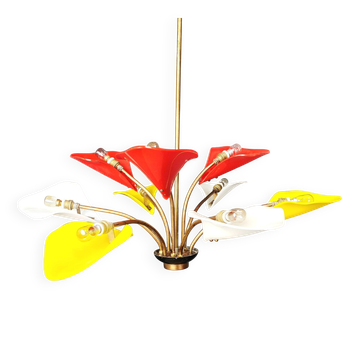 Lustre italien multicolore, années 1960
