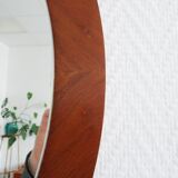 round teak mirror
