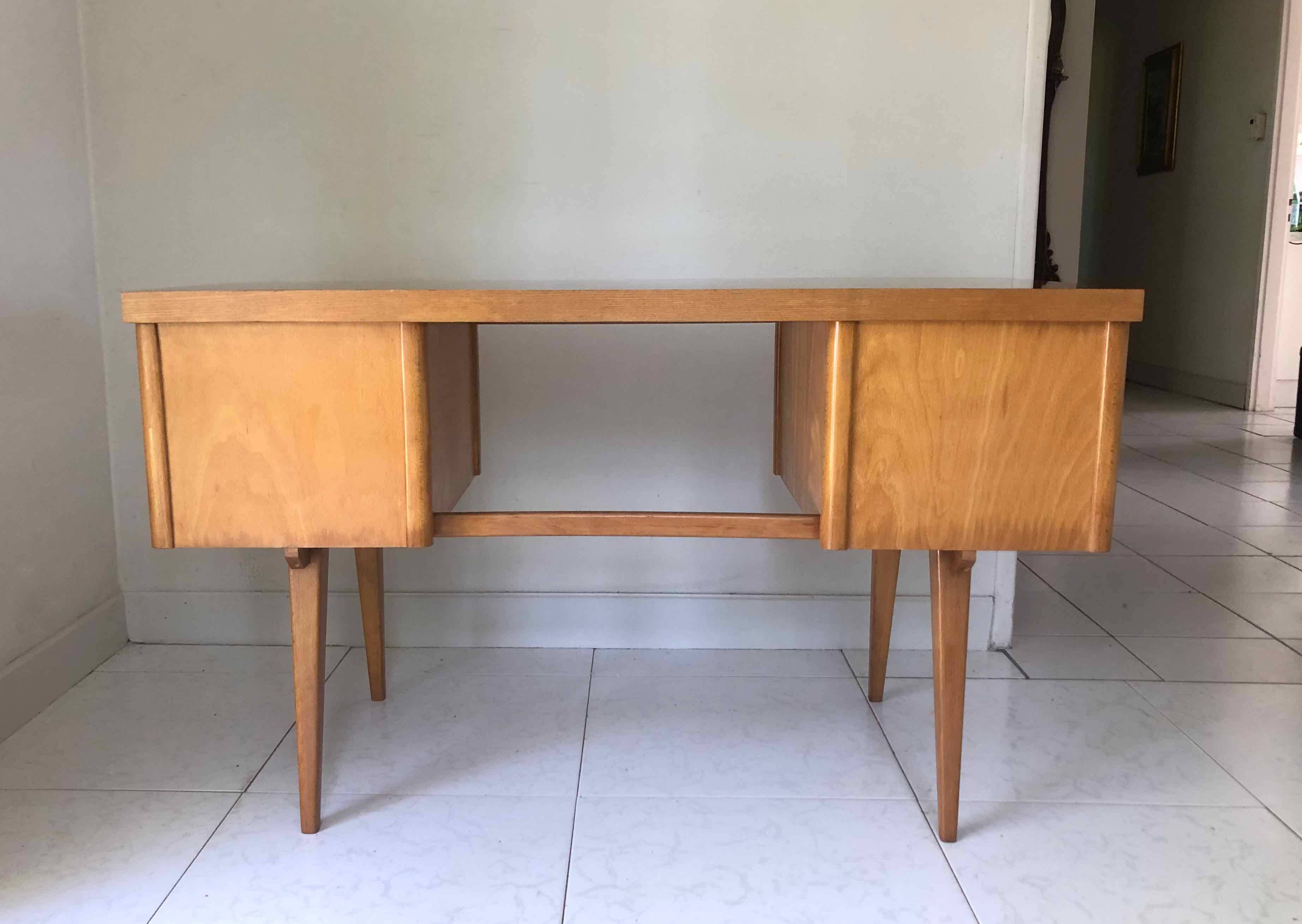 1960s designer desk, compass legs