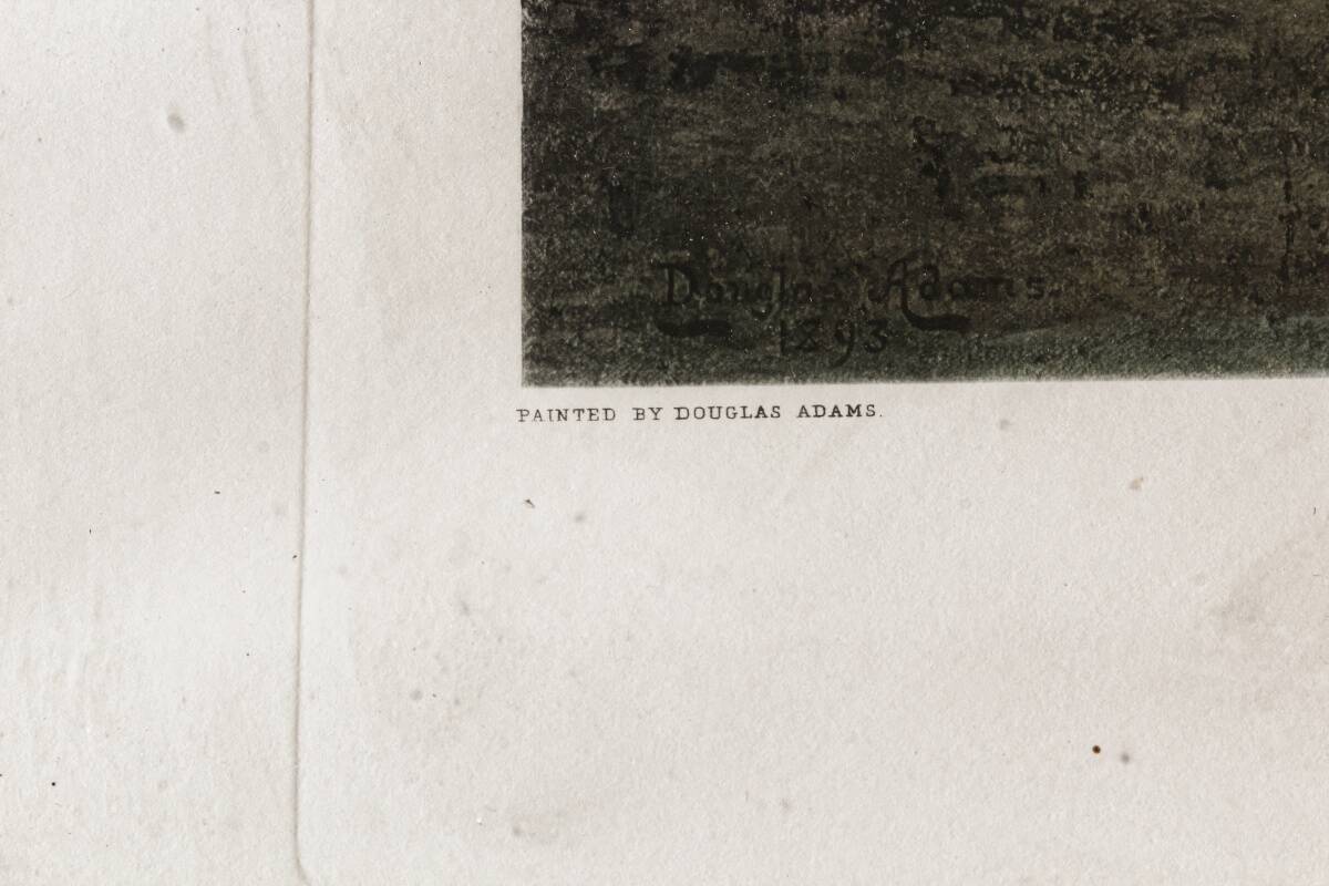 Coloured lithograph, "The Drive" Golf, after Douglas Adams (1853-1920)