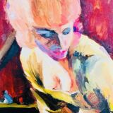 Tableau "Woman of Joy" oil on canvas signed Valentin SKRIBINS