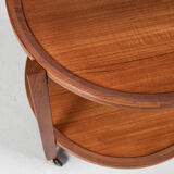 Midcentury danish trolley with 2 serving trays in teak 1960s