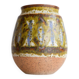 Mid-century modern art Danish pottery vase by Michael Andersen, 1960s
