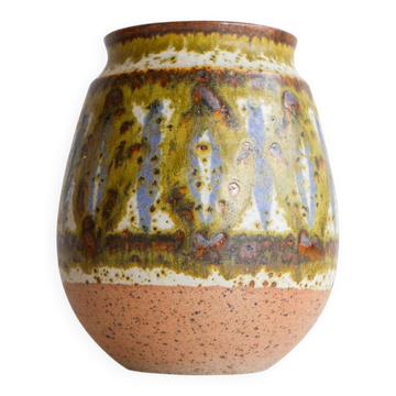 Mid-century modern art Danish pottery vase by Michael Andersen, 1960s