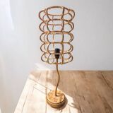 Table lamp with rope and metal