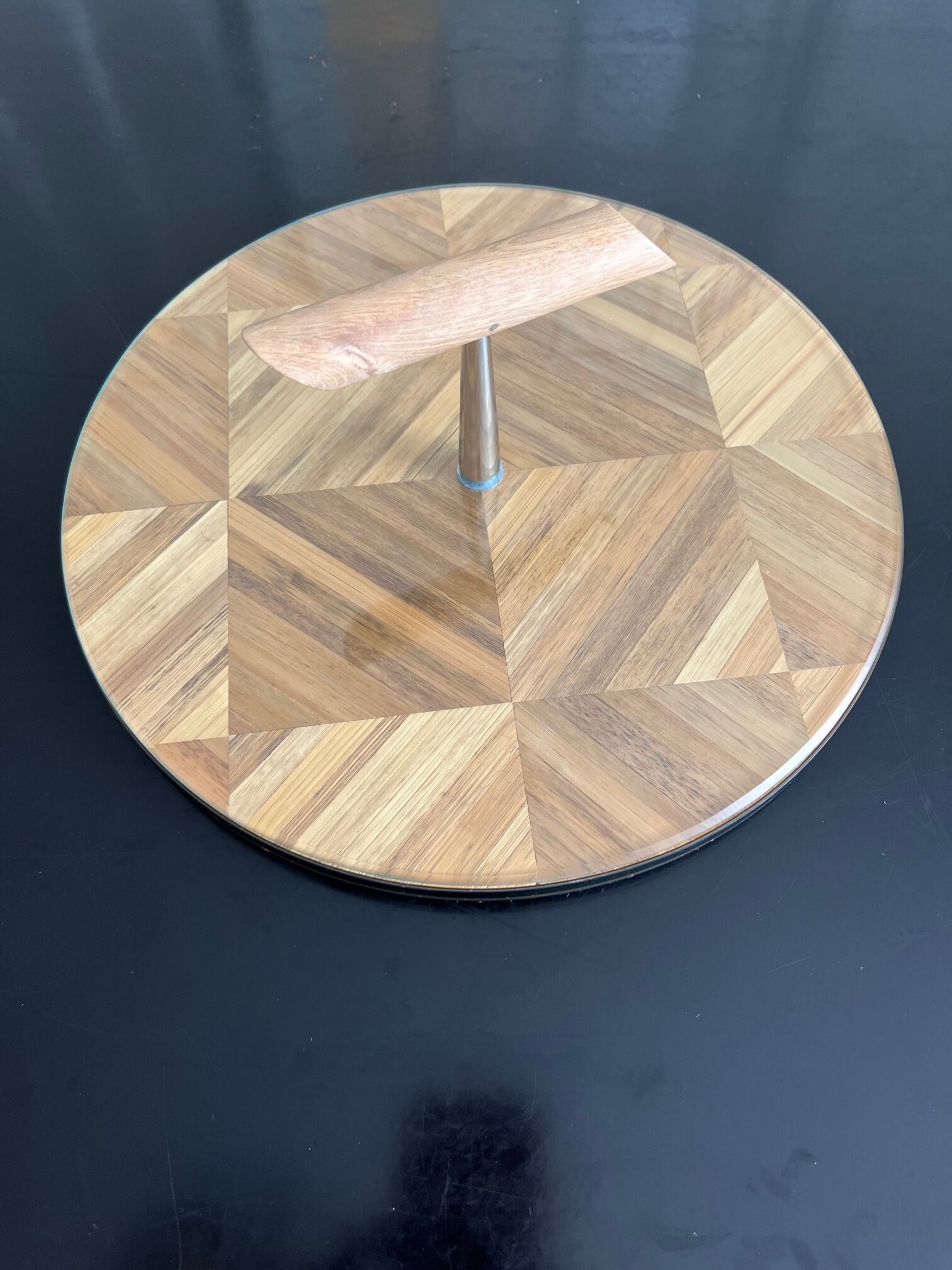 Plateau en marqueterie de paille