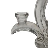 Vintage 1950s Art Deco Style Glass Candelabra - Sculptural Design