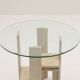 Travertine side table by Willy Ballez, 1970s Belgium.