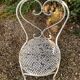 White lacquered wrought iron garden furniture set