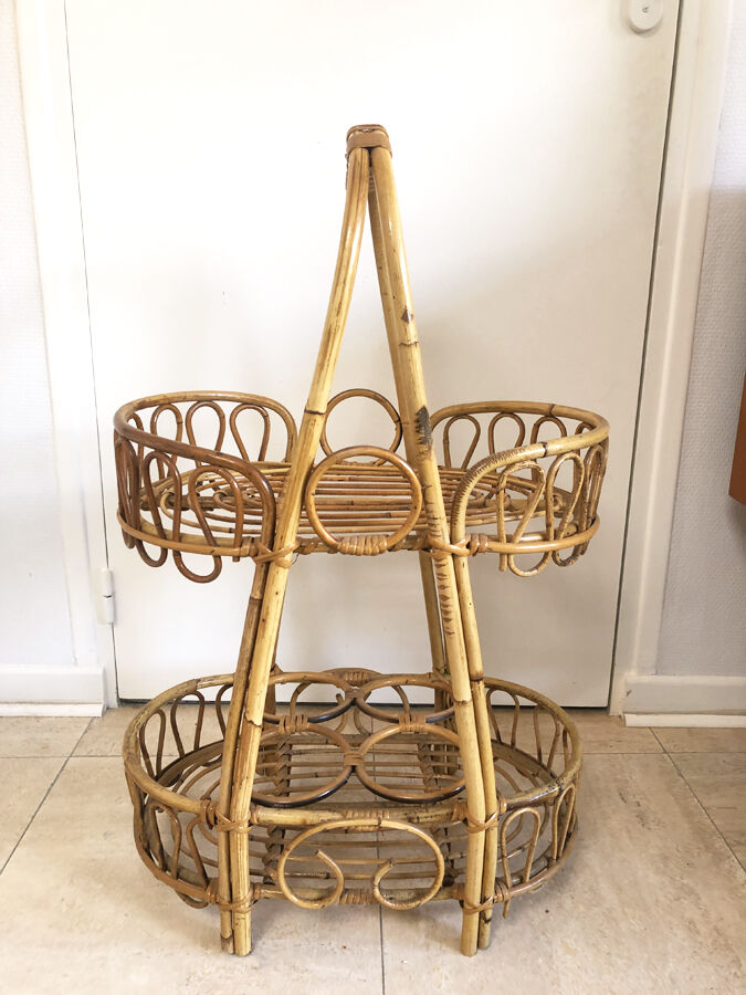 Serving rattan bar Peacock, 1970