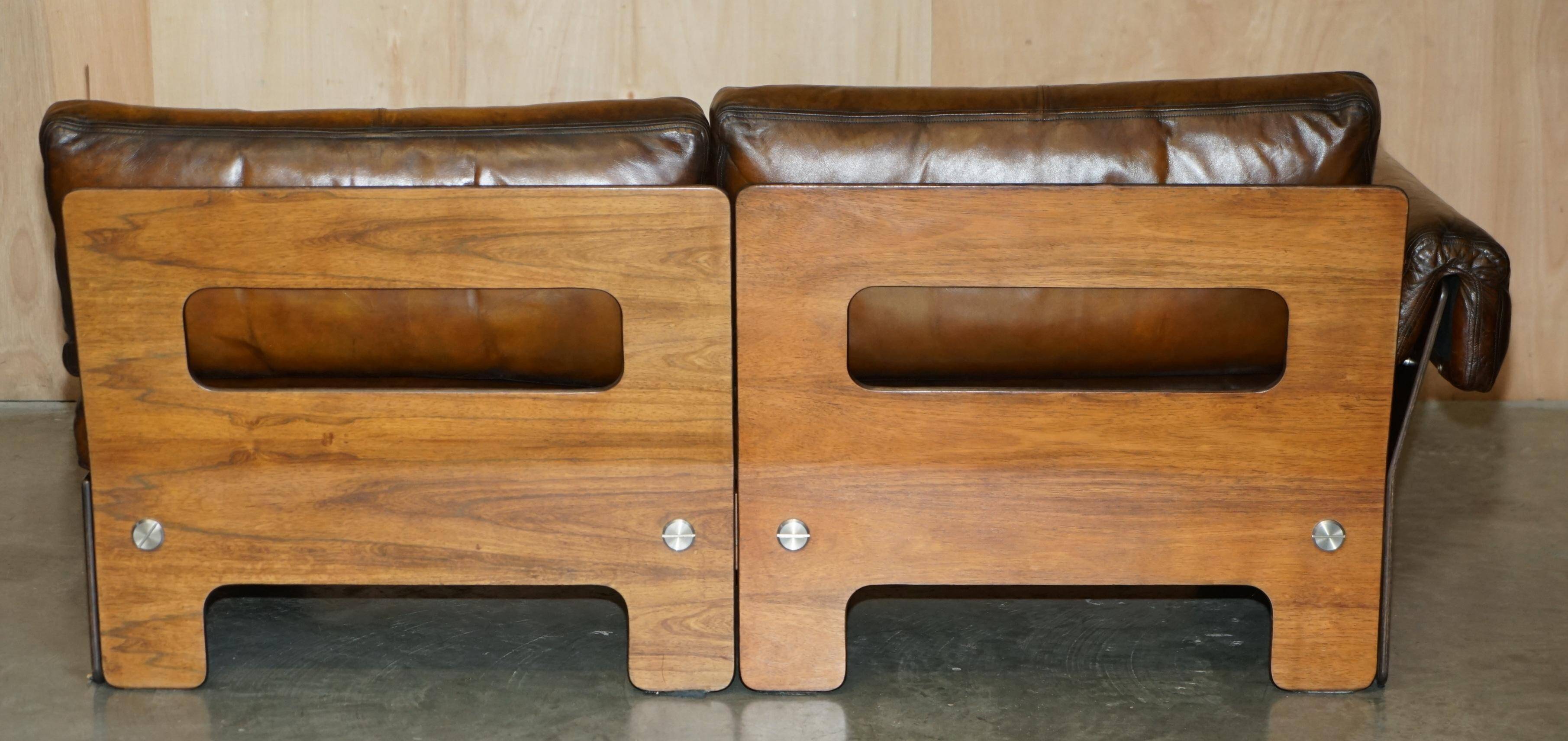 Sigurd Ressell for Vatne Mobler Leather Sofa Hardwood Art Deco