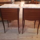 Pair of Louis XV style bedside tables in marquetry