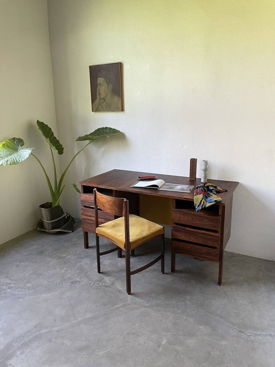 Desk and its Scandinavian rosewood chair