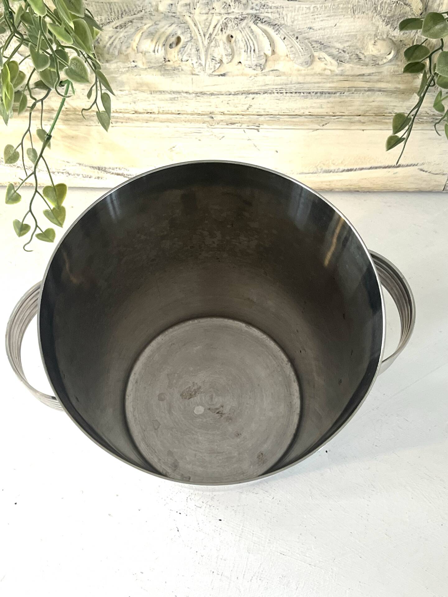 Art Deco Champagne Ice Bucket, Vintage French Chromed Stainless Steel