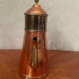 Teapot or coffee maker in copper and vintage brass