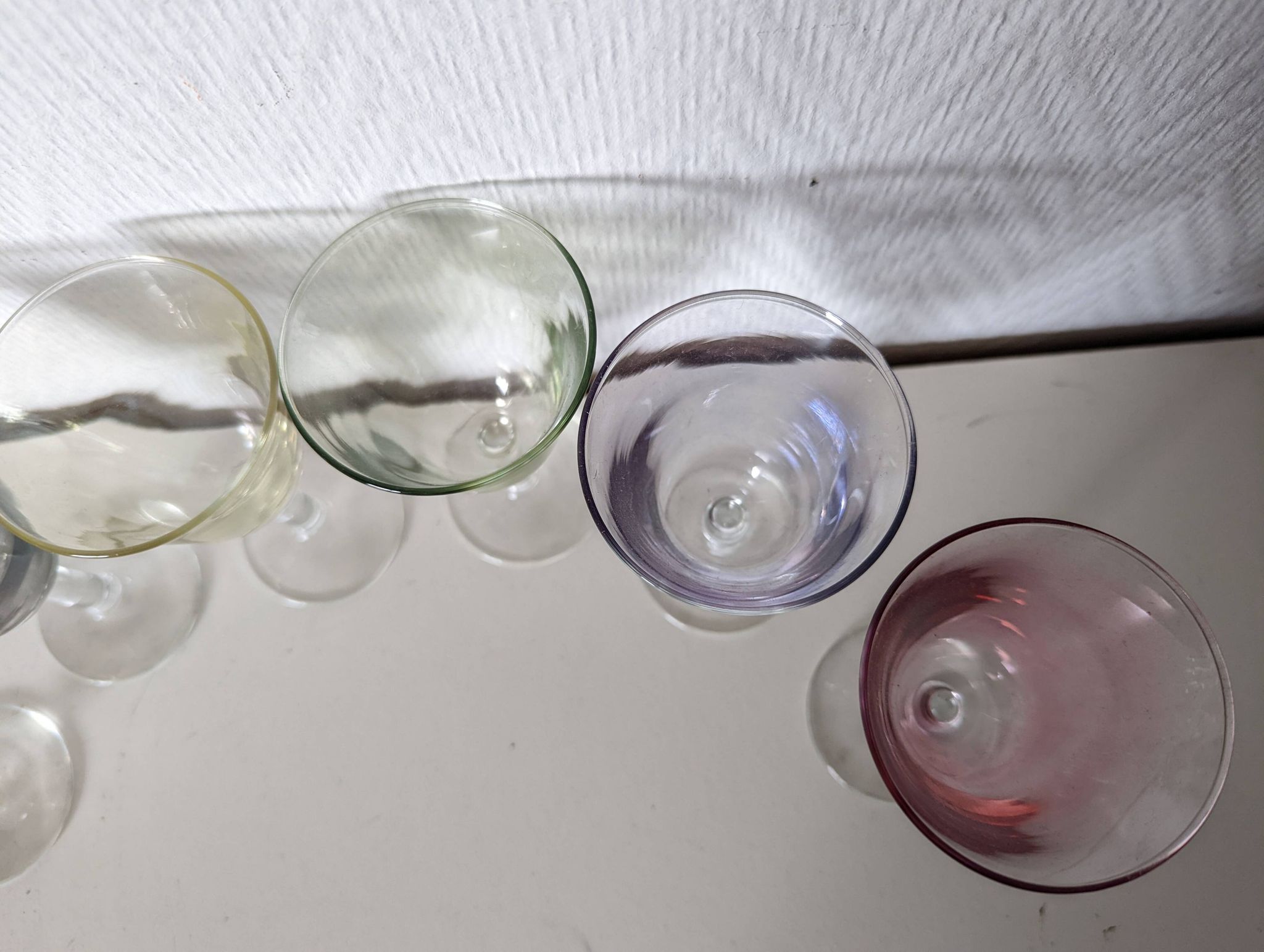 set of 6 glasses for cooked wine, multicolored pearly Arlequin digestif
