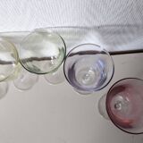 set of 6 glasses for cooked wine, multicolored pearly Arlequin digestif