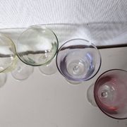 set of 6 glasses for cooked wine, multicolored pearly Arlequin digestif