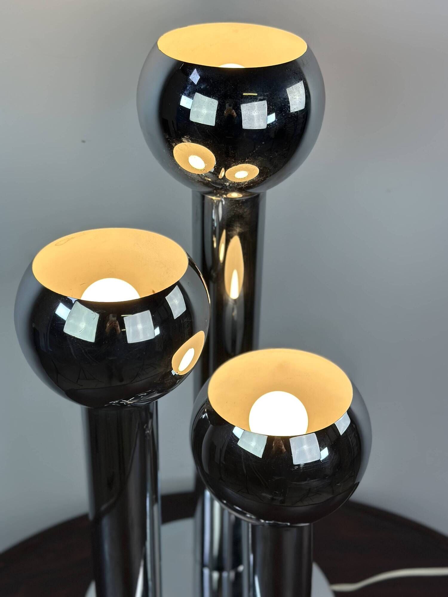Vintage Space Age chrome table lamp 1970s