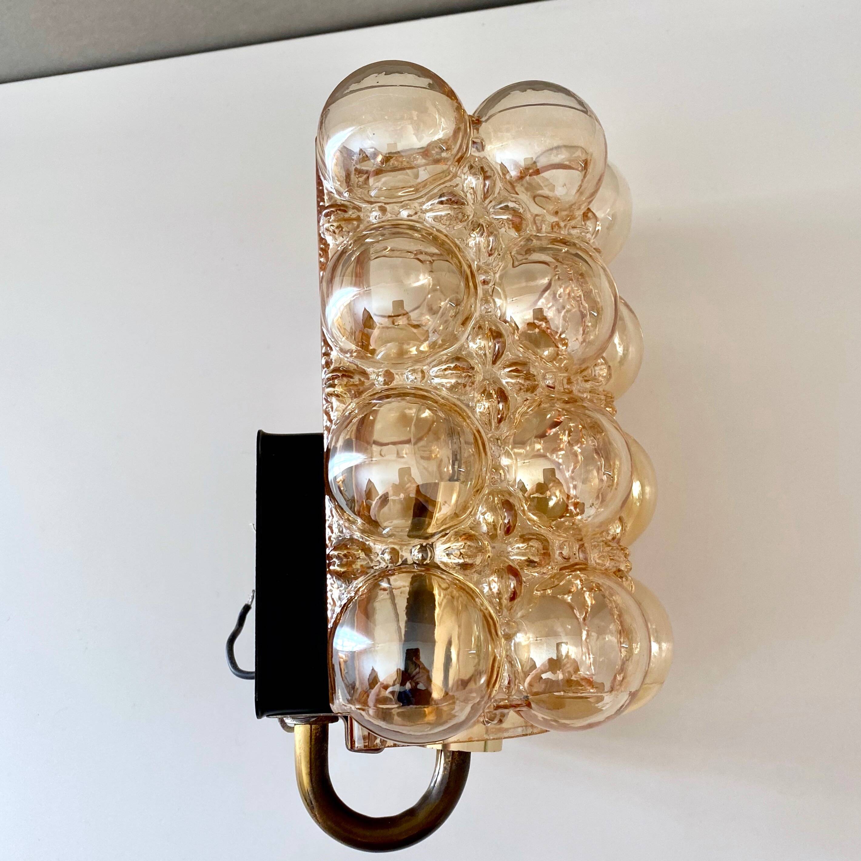 Bubble glass wall lamp by Helena Tynell for Glashütte Limburg, 1960's modernist