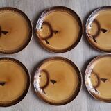 Set of 6 fish plates from Moulin des Loups
