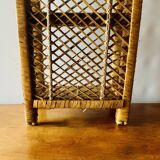 Vintage rattan and wicker shelf