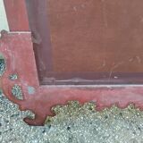 Old large Louis XV style mirror, stucco, wood, resin, beveled