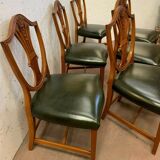 Suite of six Natural Wood Model chairs with 20th century wheat cobs