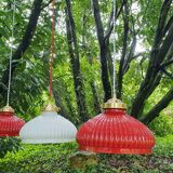 Trio of vintage pendant lights
