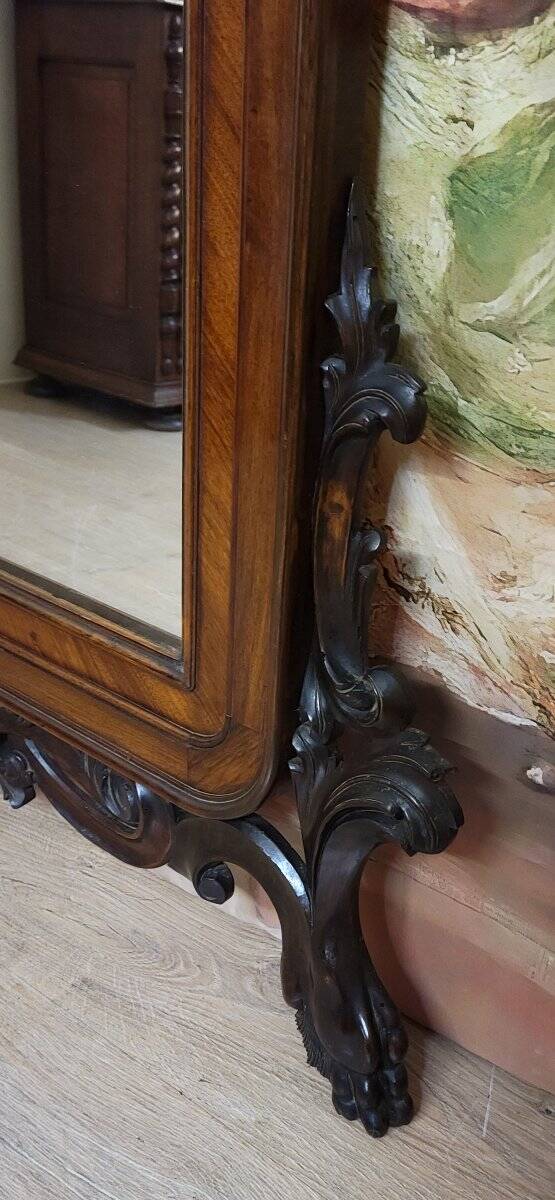 Very important carved wooden mirror, dating from the 19th century, Napoleonic III period.