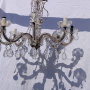 4 vintage crystal chandelier pendants