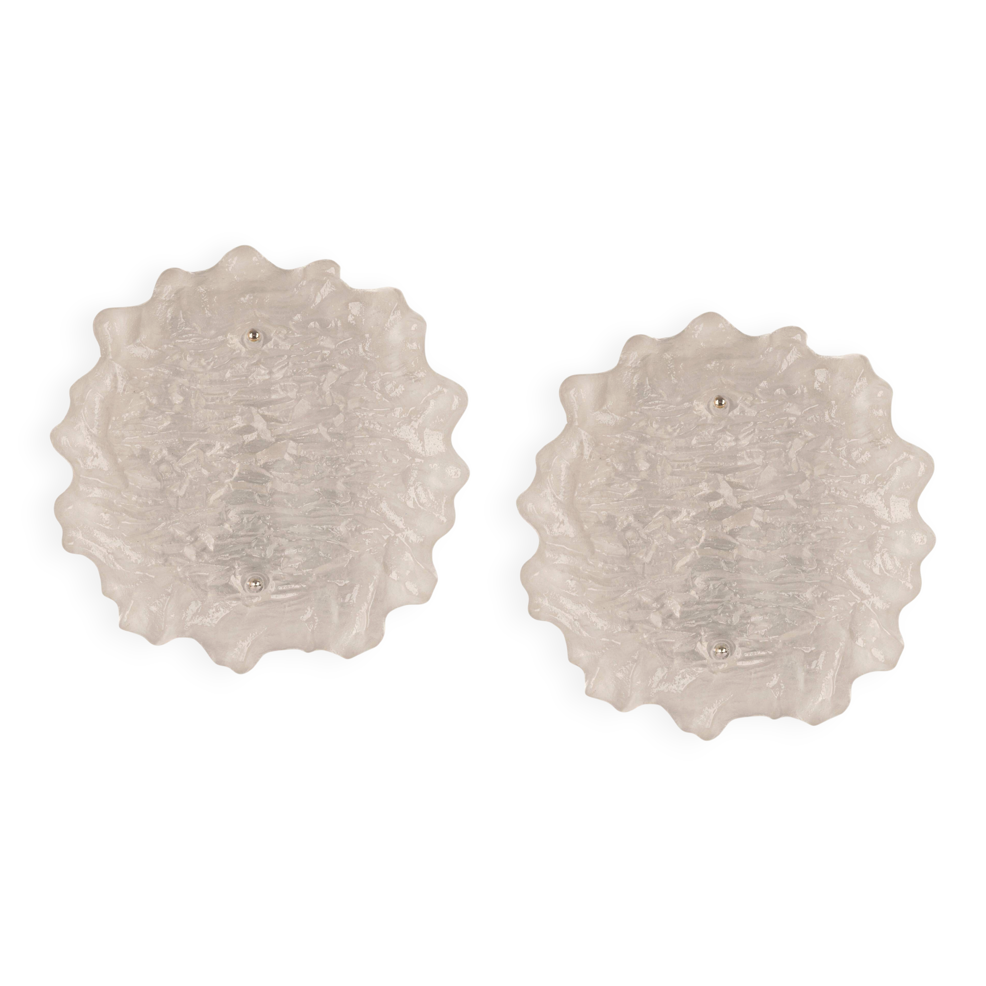 Exclusive Murano glass Sputnik wall sconces by Peill & Putzler, Germany.