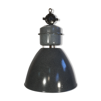 Large Grey Industrial Factory Pendant Lamp from Elektrosvit, 1960s