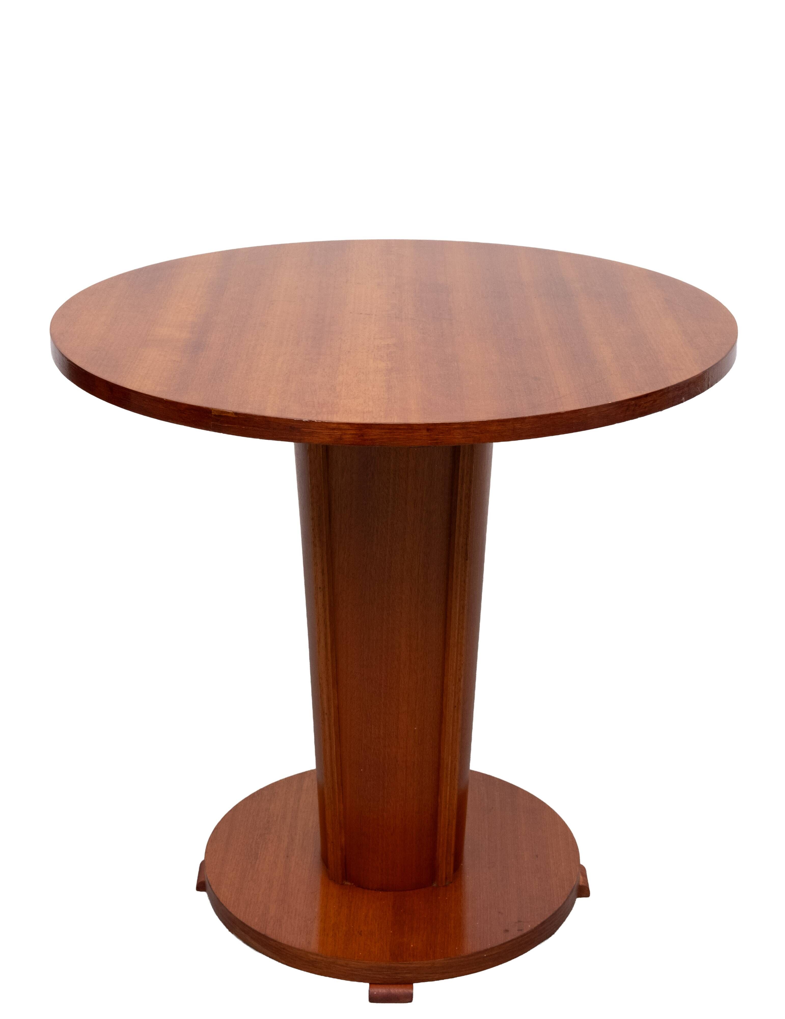 Stunning Dutch Art Deco Amsterdam school round center table 1930s