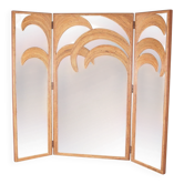 Screen "palms" in rattan and mirrors
