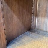 Vitrine - Bibliotheque étroite de style Louis XV en noyer