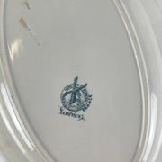 Oval ironstone plate model "Laurels" by Moulins des Loups - Hamage, 1900
