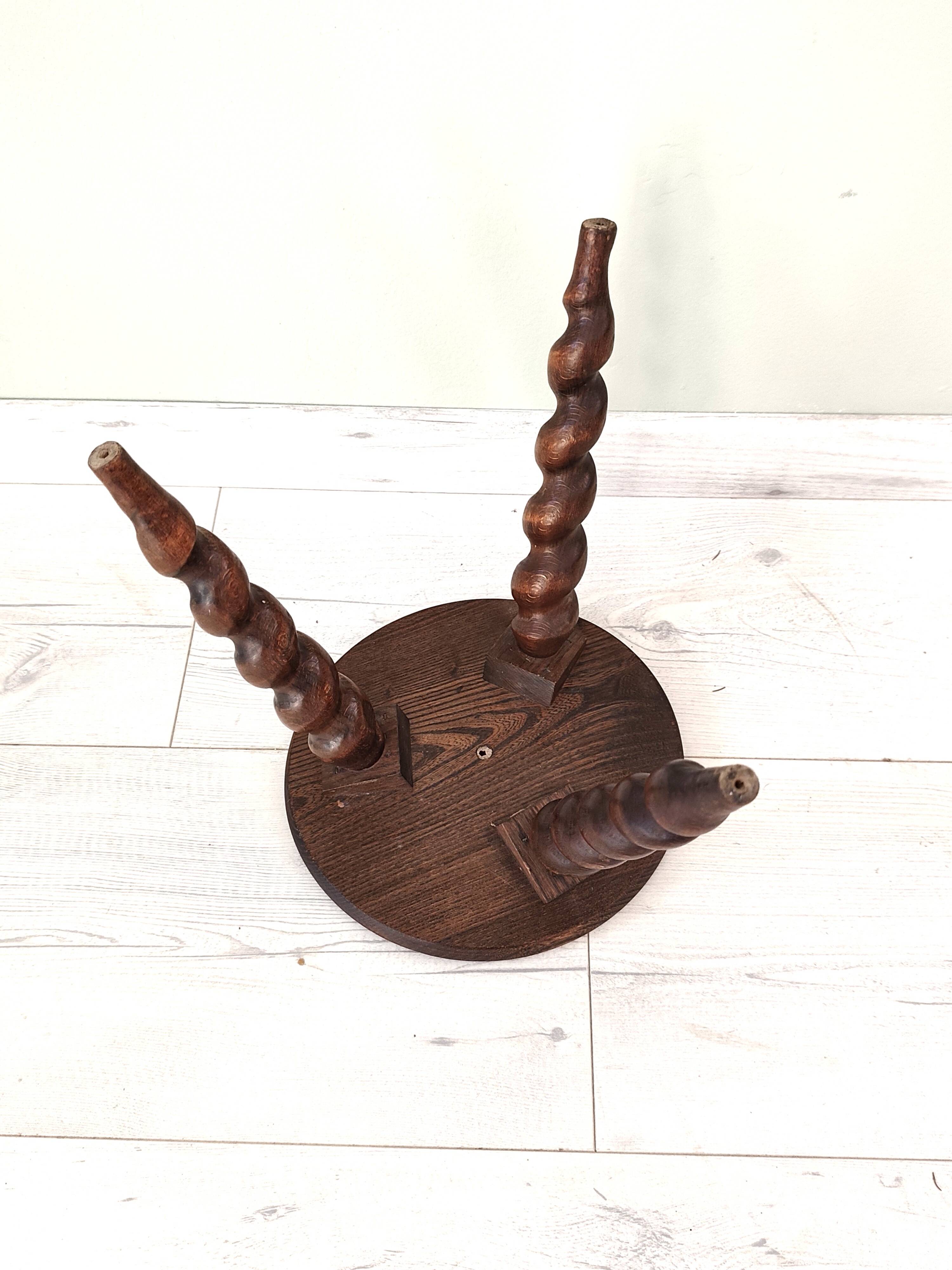 Solid wood milking stool