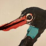 Poster "printed separately" signed André François representing a fish duck