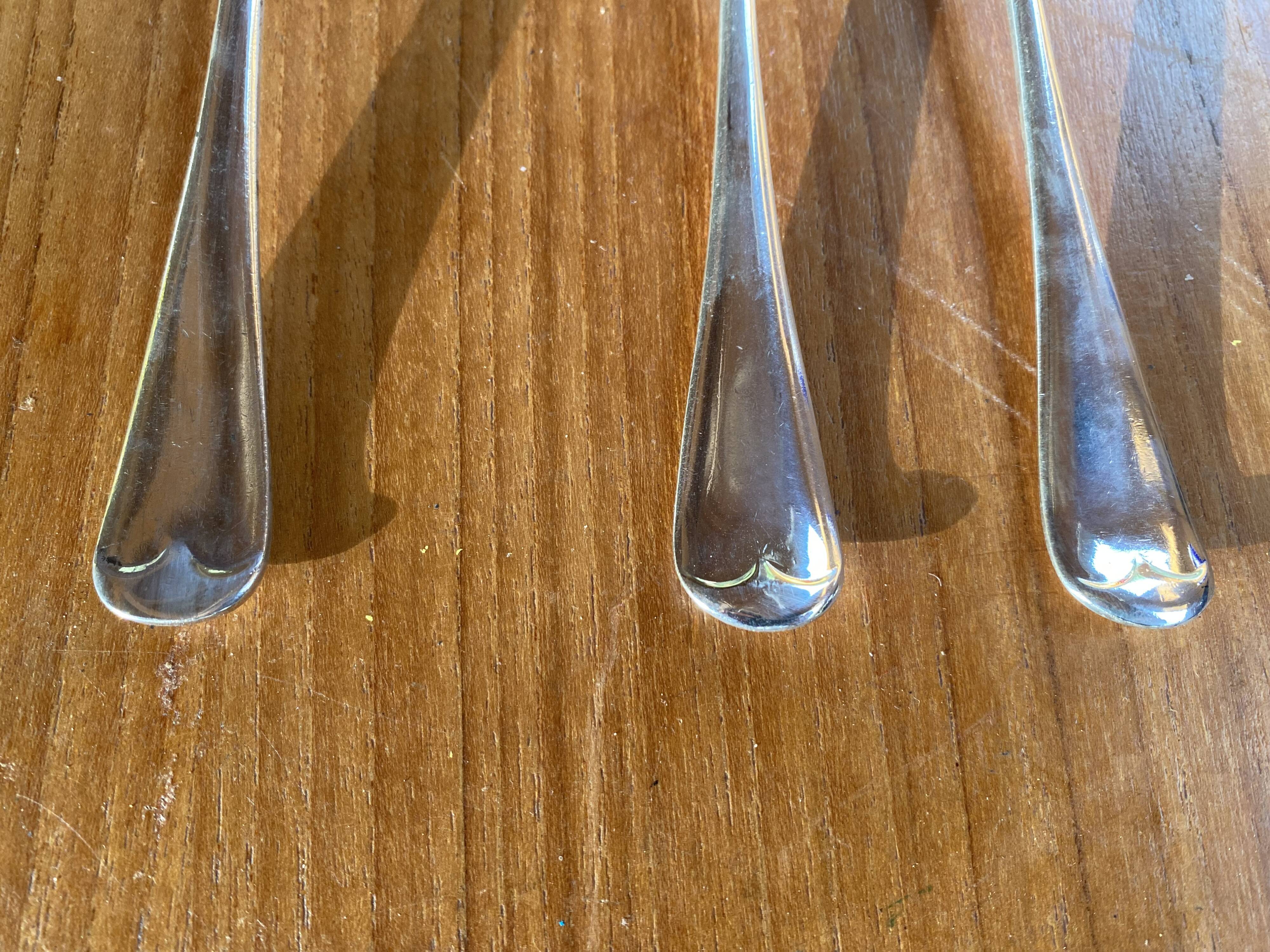 Set of 3 silver English forks