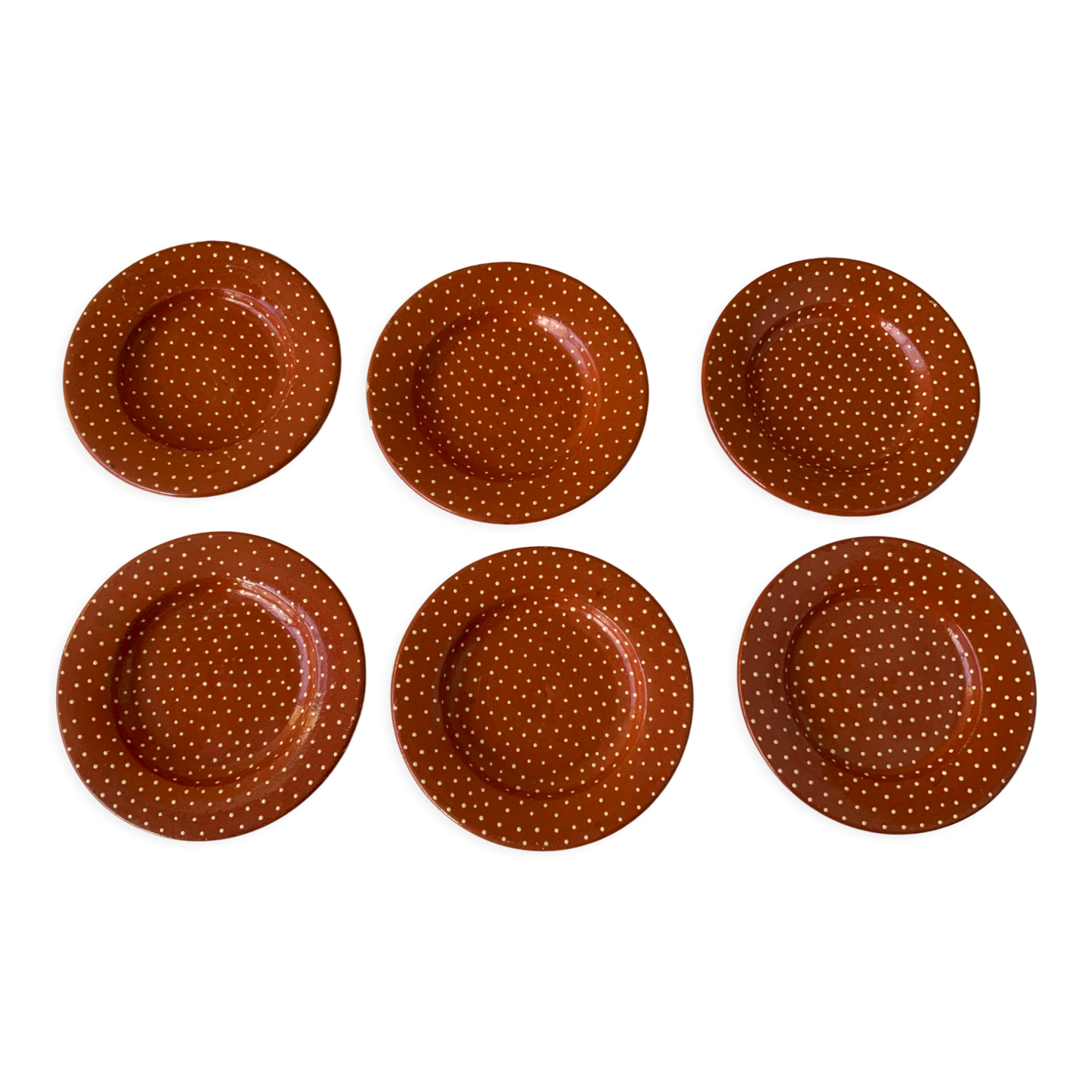 Selency x Monoprix Croisé Laroche artisanal polka dot plates