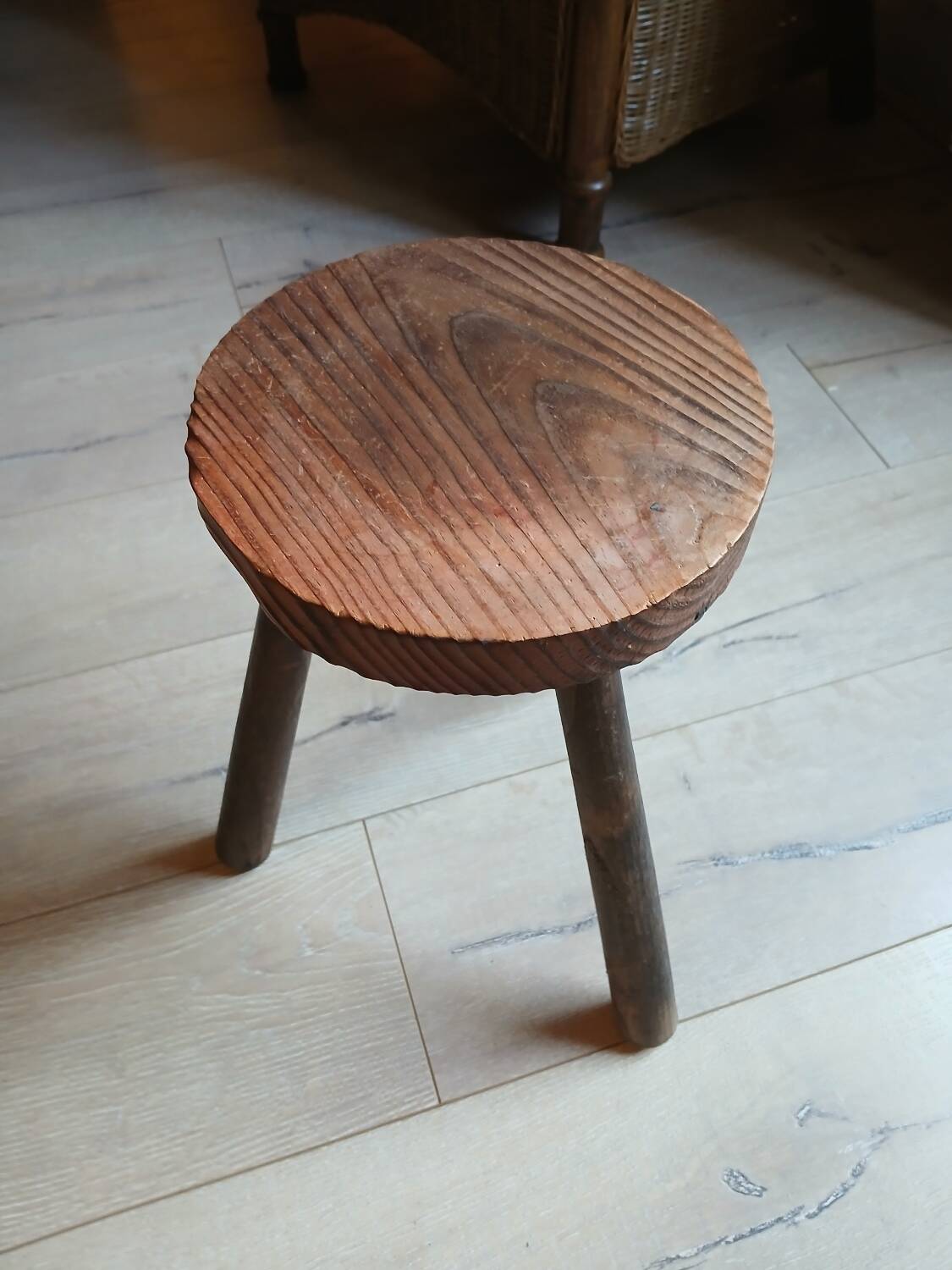 Wooden tripod stool